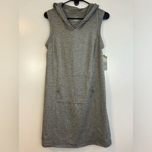 NWT Tek Gear Grey Sleeveless Hooded Shift Mini Dress Size Small